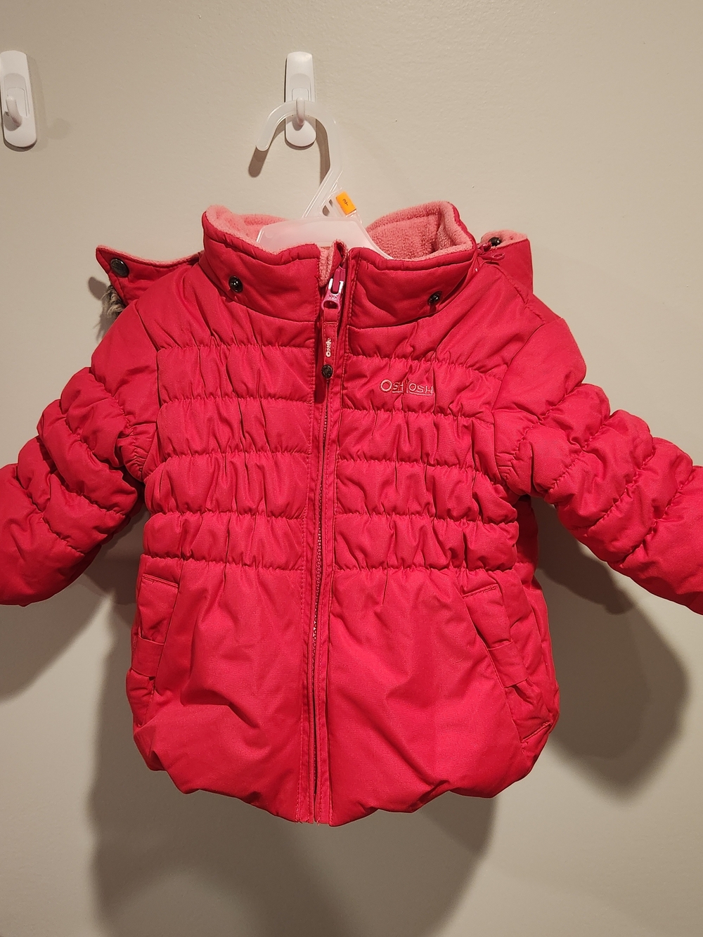 OshKosh B'gosh Bright Pink Puffer Jacket with Hood